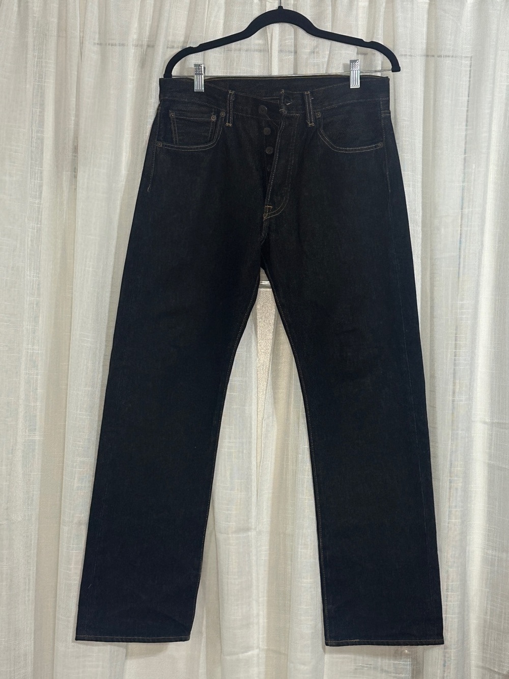 Men's Levi’s 501 Button Fly Black Straight-Leg Jeans 32x32